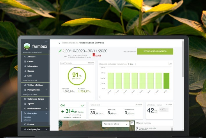 Com agricultura digital é possível planejar o plantio, tratamento da semente e compra de insumos em uma única plataforma