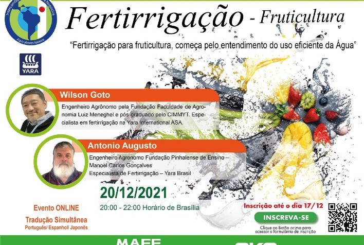 Yara apresenta seminário online sobre fertirrigação para fruticultura pelo Ministério da Agricultura, Silvicultura e Pesca do Japão