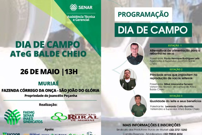 Muriaé sedia evento para produtores de leite dia 26