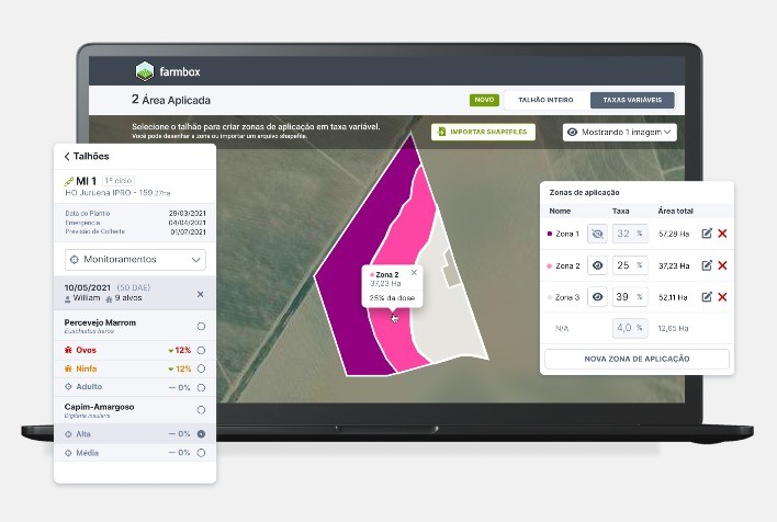 Software para gestão de fazenda oferece ferramenta para aplicação localizada e a taxa variável de insumos agrícolas