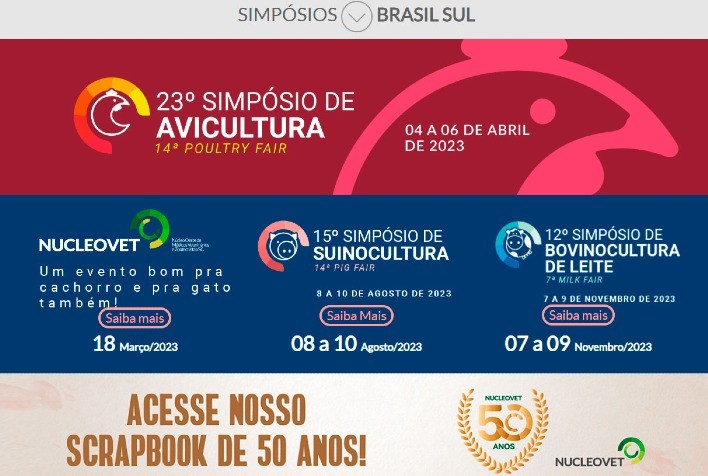 Simpósio Brasil Sul de Avicultura ocorrerá de 4 a 6 de abril