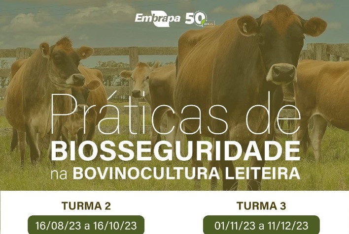 Nova turma de curso on-line sobre práticas de biosseguridade na bovinocultura leiteira tem inscrições abertas