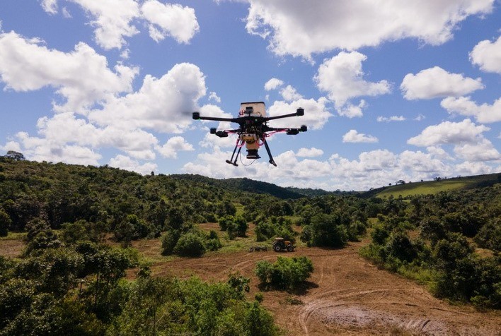 Empresa sucroenergética da Bahia adota tecnologia de drones para reflorestar áreas com Mata Atlântica
