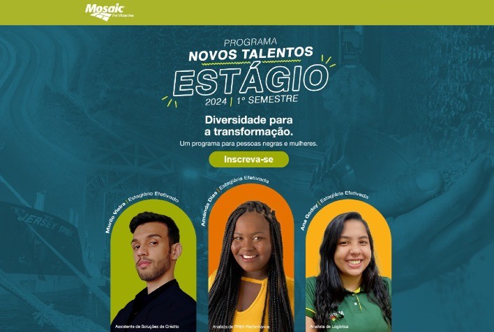 Mosaic Fertilizantes anuncia 62 vagas de estágio em municípios de diversas regiões do país