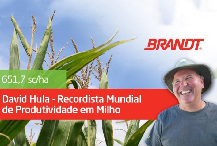 David Hula quebra o próprio recorde mundial de produtividade de milho com tecnologias Brandt
