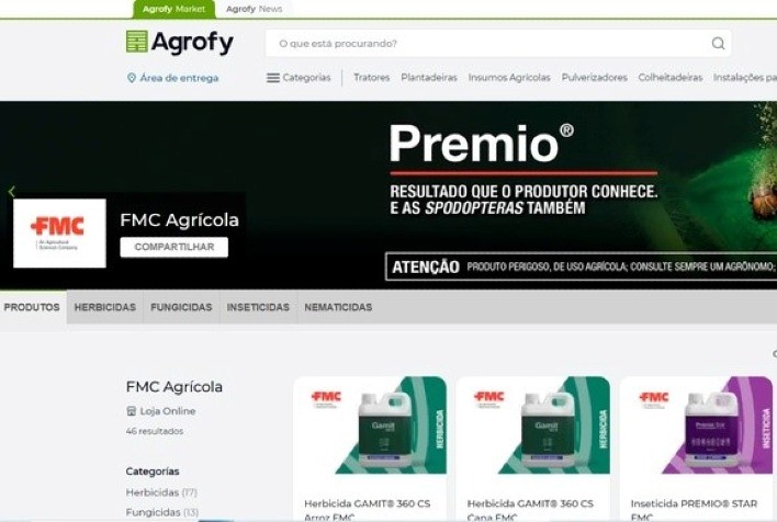 FMC inclui lançamentos na plataforma on-line Agrofy