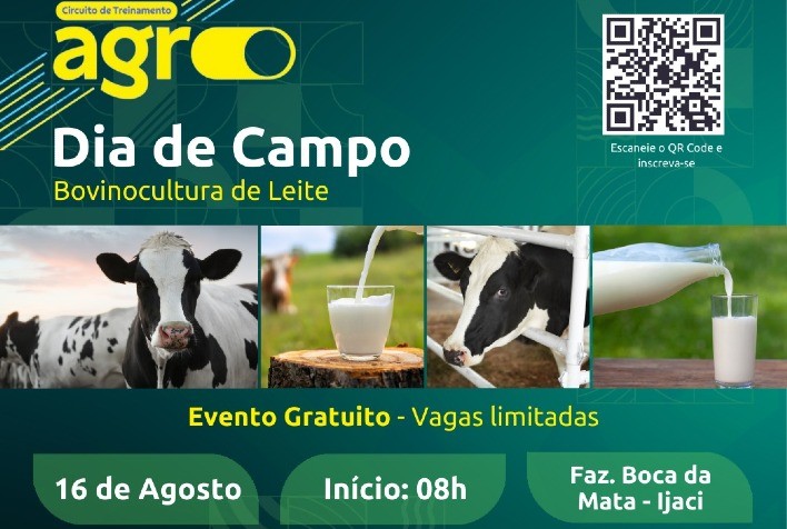 Participe do Dia de Campo Gratuito para Produtores de Leite em Lavras