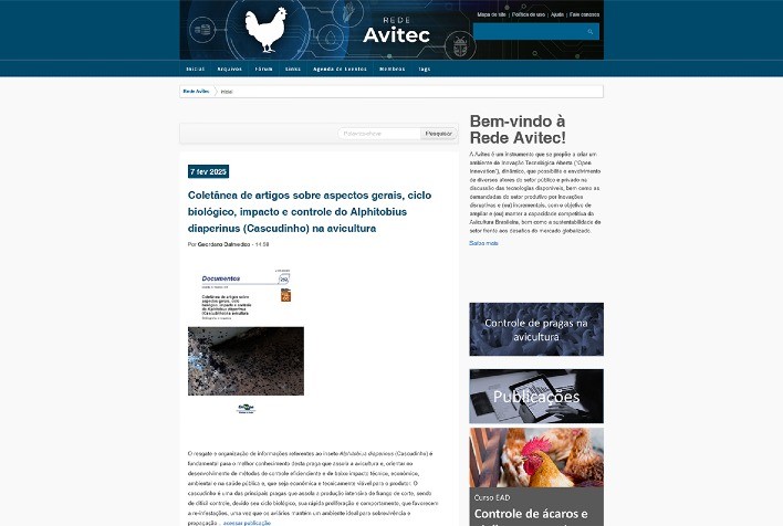 Embrapa lança plataforma Avitec para conectar pesquisa e setor produtivo no controle de pragas na avicultura