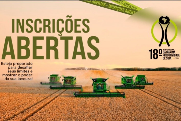 CESB abre inscrições para 18º Desafio Nacional de Máxima Produtividade da Soja e incentiva agricultores a atingirem o potencial máximo