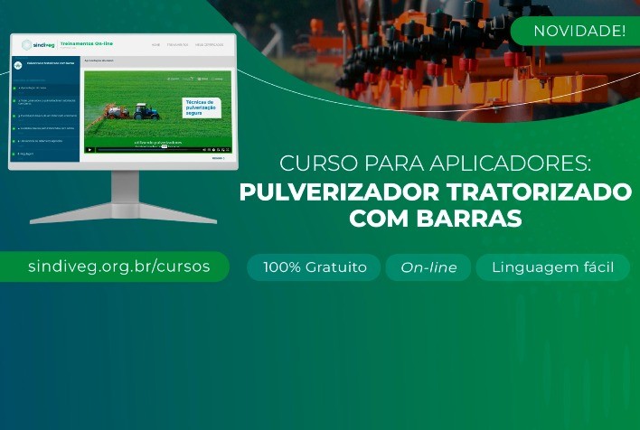 Sindiveg lança novo curso gratuito sobre pulverizadores tratorizados e amplia capacitações para o uso seguro de defensivos agrícolas