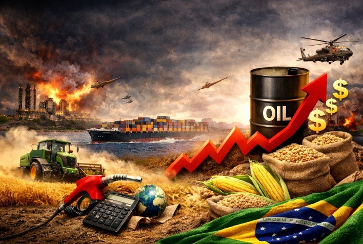 Guerra no Oriente Médio eleva custos e aumenta pressão sobre o agronegócio brasileiro