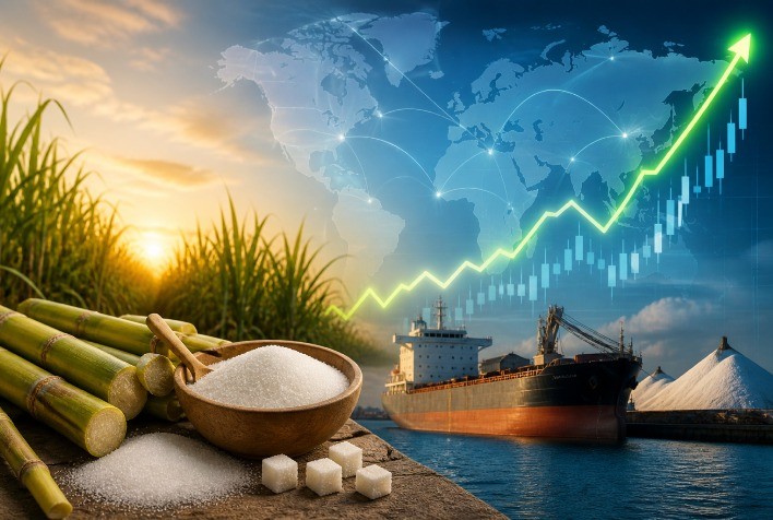 Açúcar recua em abril, mas mercado global reage e pode impulsionar preços no Brasil