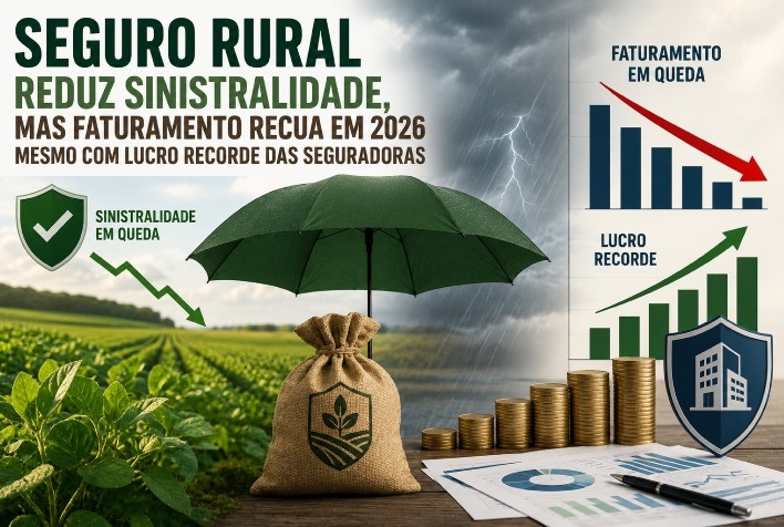 Seguro rural reduz sinistralidade, mas faturamento recua em 2026 mesmo com lucro recorde das seguradoras