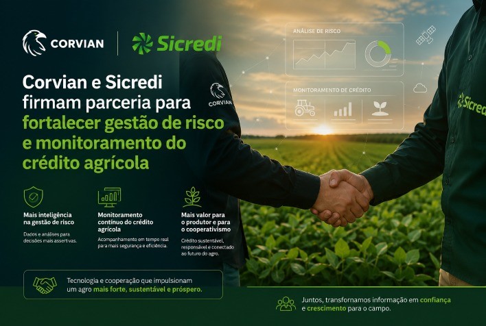 Corvian e Sicredi firmam parceria para fortalecer gestão de risco e monitoramento do crédito agrícola