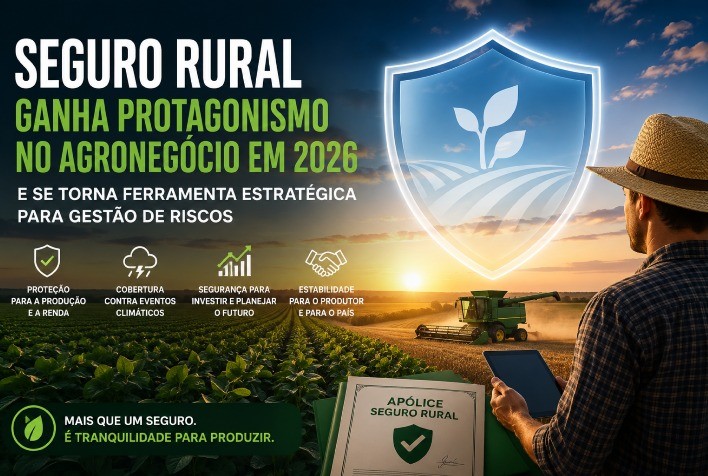 Seguro rural ganha protagonismo no agronegócio em 2026 e se torna ferramenta estratégica para gestão de riscos