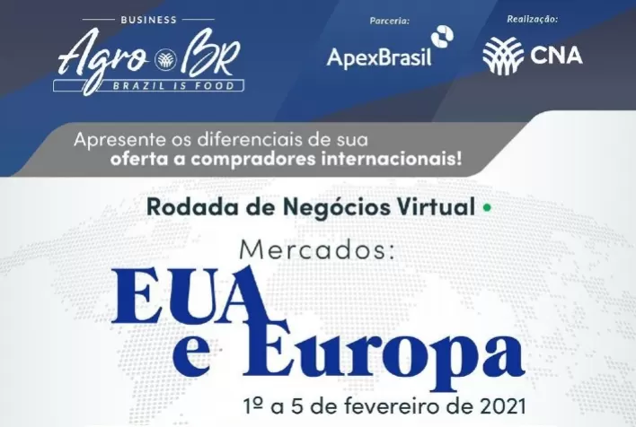 CNA promove rodada de negócios do Projeto AGRO.BR com foco nos EUA e Europa