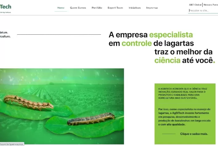 Controle biológico na rede: AgBiTech lança primeiro espaço digital com informações completas sobre lagartas e baculovírus na agricultura