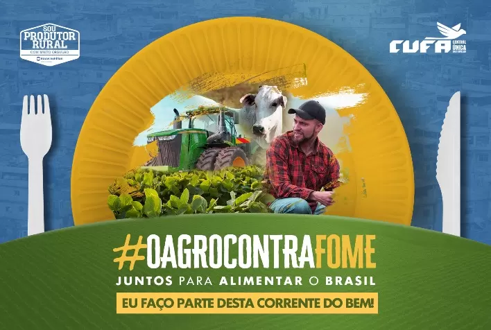 Movimento Sou Produtor Rural com Muito Orgulho lança Campanha #OAgroContraFome em parceria com CUFA