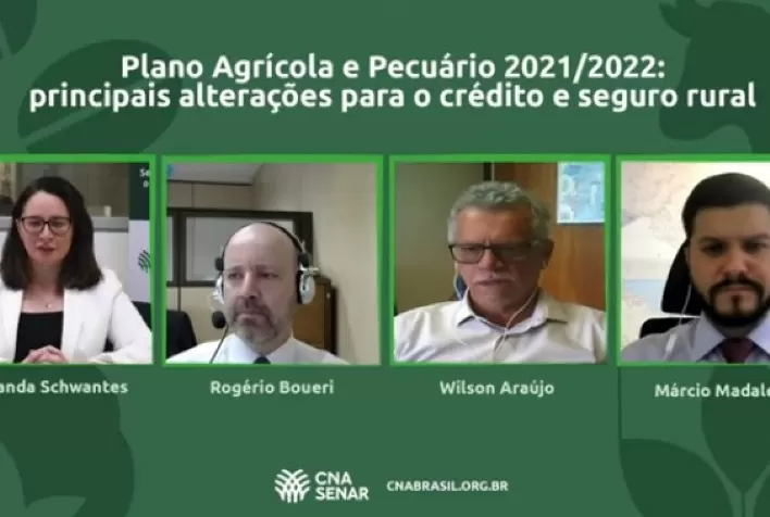 CNA discute principais alterações para o Crédito e Seguro Rural no Plano Agrícola e Pecuário 2021/2022