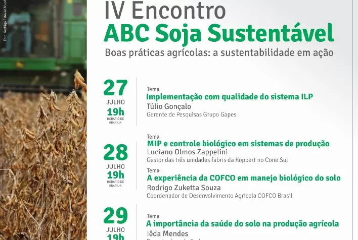 Projeto sobre soja sustentável promove mais uma série de lives