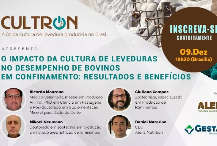 Aleris abordará o impacto da cultura de levedura no desempenho de bovinos em sistema de confinamento