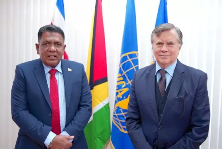 Guiana garante seu apoio à parceria continental promovida pelo IICA para reduzir a insegurança alimentar nas Américas