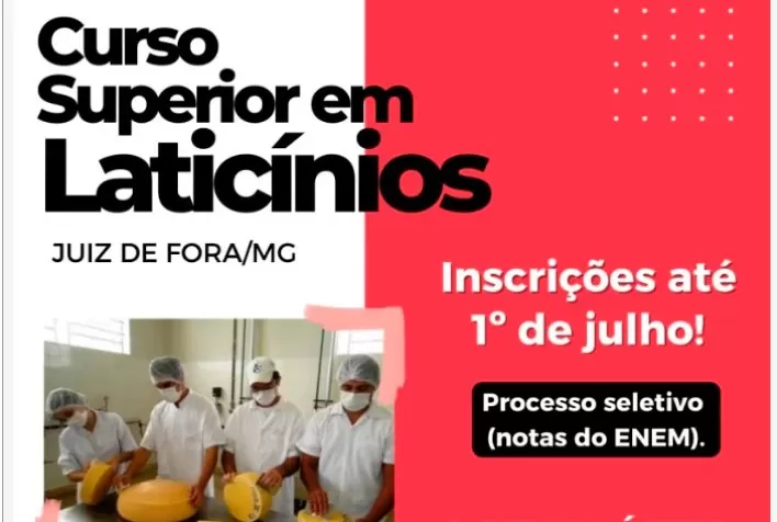 Epamig oferece curso superior de Tecnologia em Laticínios; inscrições vão até 1º de julho