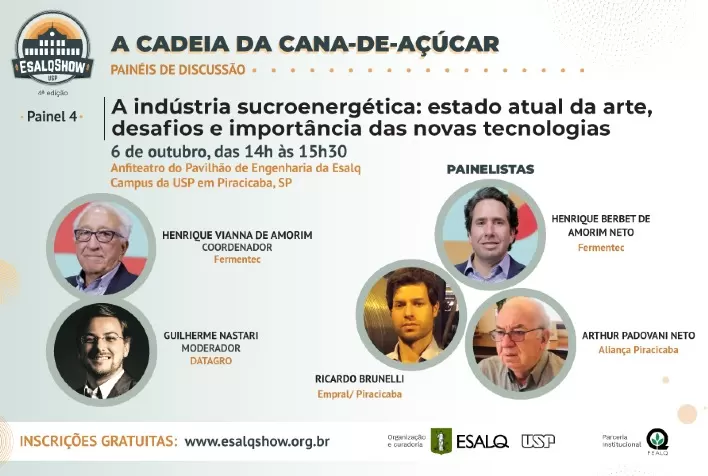 A indústria sucroenergética será discutida na 4ª edição do Esalqshow