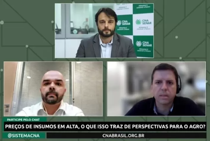 Em live da CNA, especialistas mostram como insumos impactam nos custos de produção