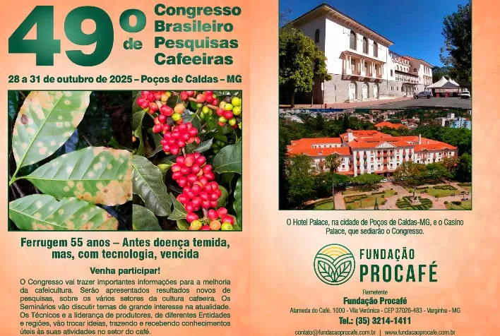 49º Congresso Brasileiro de Pesquisas Cafeeiras celebra 55 anos de avanços no controle da ferrugem