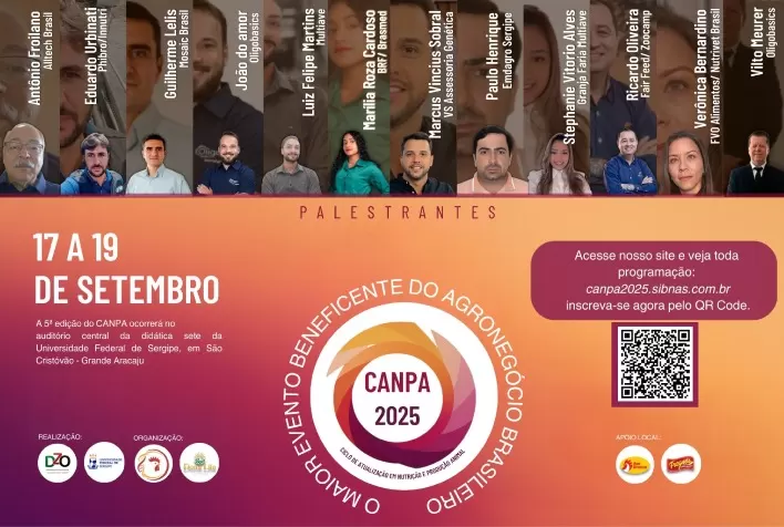 CANPA 2025: 5ª edição do Ciclo de Atualização em Nutrição e Produção Animal será realizada em setembro na UFS