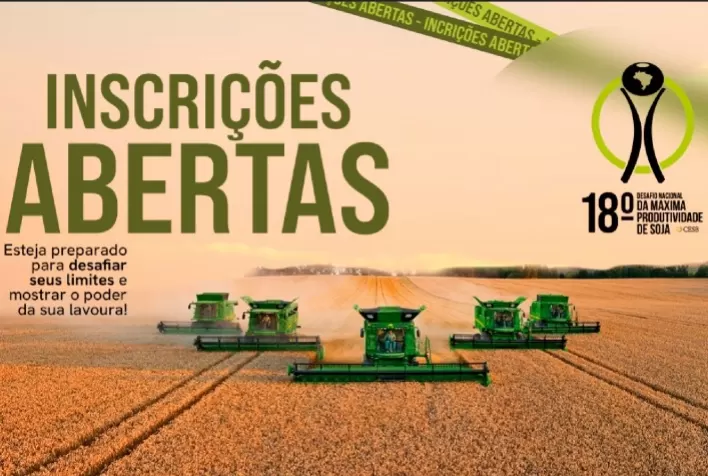 CESB abre inscrições para 18º Desafio Nacional de Máxima Produtividade da Soja e incentiva agricultores a atingirem o potencial máximo