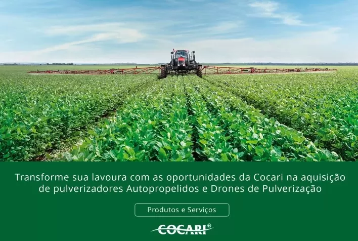 Cocari oferece oportunidades em pulverizadores autopropelidos e drones para modernizar lavouras