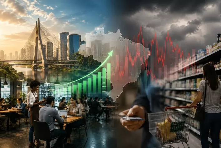 IGet aponta sinais mistos da atividade econômica no Brasil em abril com avanço dos serviços e volatilidade no varejo