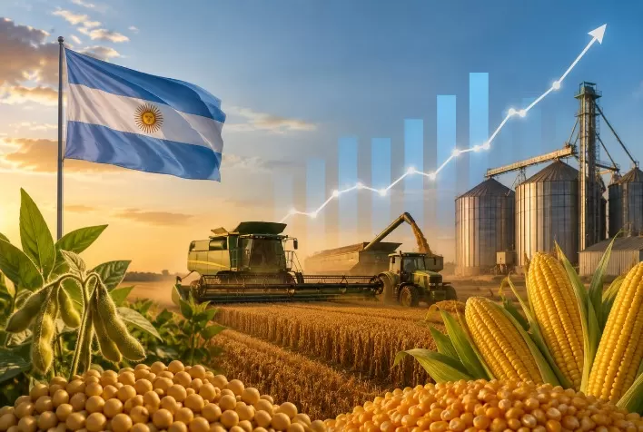 Agro argentino deve gerar US$ 36,1 bilhões em 2026 com avanço da soja e do milho, projeta Bolsa de Rosario