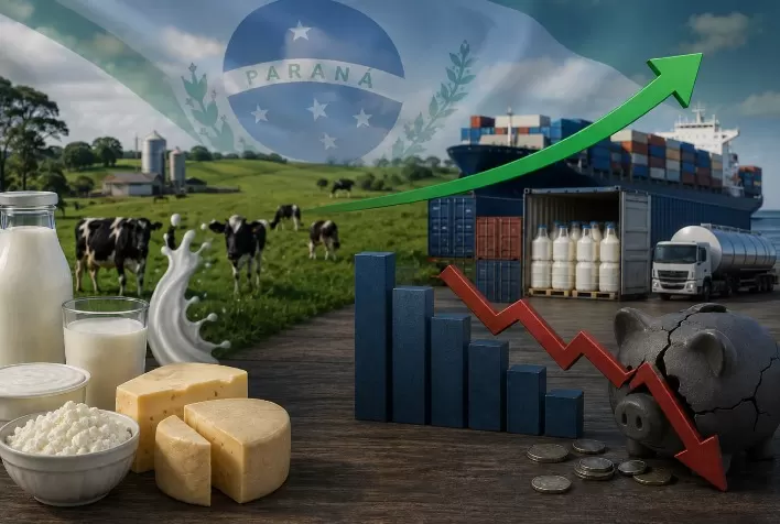 Paraná exporta mais lácteos do que importa, mas déficit financeiro persiste no setor em 2026
