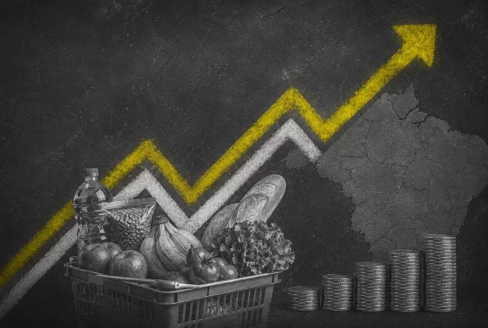 IPCA-15 sobe 0,41% em junho e alimentos seguem pressionando inflação no Brasil