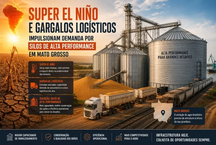 Super El Niño e gargalos logísticos impulsionam demanda por silos de alta performance em Mato Grosso