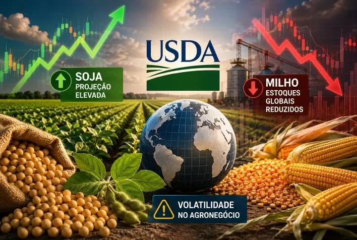 USDA eleva projeção para soja, reduz estoques globais de milho e reforça cenário de volatilidade para o agronegócio