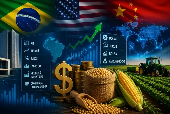 Indicadores do Brasil, EUA e China podem mexer com dólar, juros, Bolsa e agronegócio