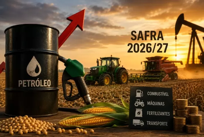 Petróleo mais caro ameaça elevar custos da safra 2026/27 e aumenta pressão sobre o agronegócio brasileiro