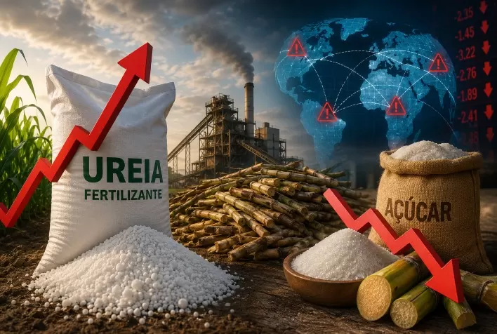 Fertilizantes e açúcar entram em alerta: alta da ureia, queda na moagem e riscos globais elevam incertezas para o agronegócio