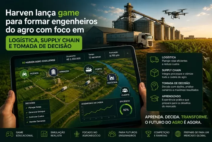 Harven lança game para formar engenheiros do agro com foco em logística, supply chain e tomada de decisão