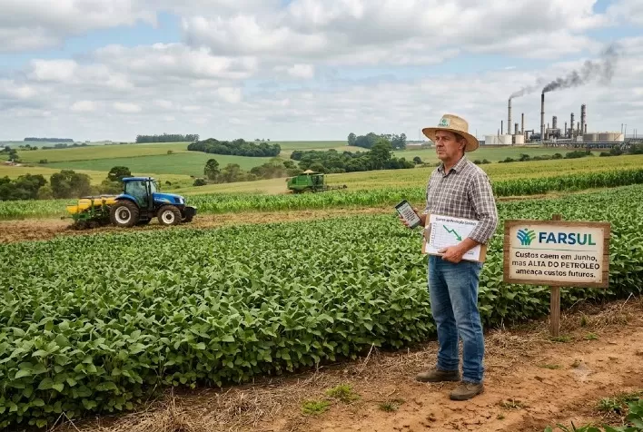Custos de produção do agro caem em junho, mas Farsul alerta para nova alta com avanço do petróleo