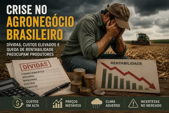 Crise no agronegócio brasileiro se agrava com dívidas, custos elevados e queda de rentabilidade no campo