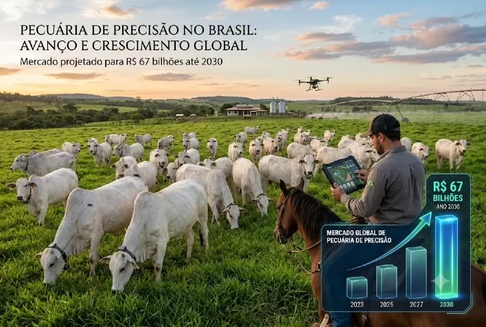 Pecuária de precisão avança no Brasil e mercado global pode alcançar R$ 67 bilhões até 2030