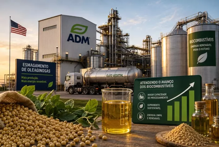 ADM amplia esmagamento de oleaginosas nos EUA para atender avanço dos biocombustíveis