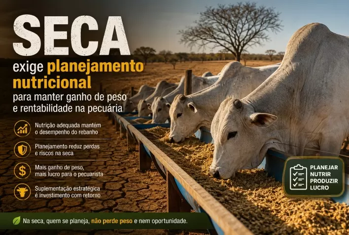 Seca exige planejamento nutricional para manter ganho de peso e rentabilidade na pecuária