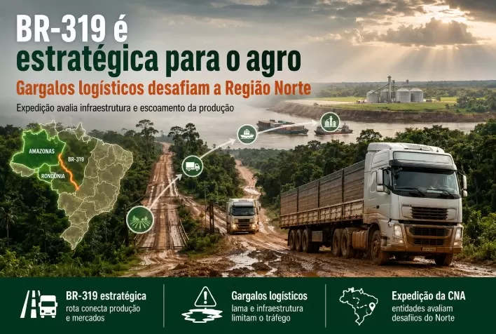 BR-319 é estratégica para o agro e expõe gargalos logísticos no Norte, aponta expedição da CNA