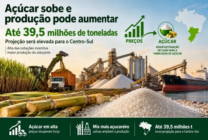 Açúcar sobe e Czarnikow elevará projeção de produção no Centro-Sul para até 39,5 milhões de toneladas